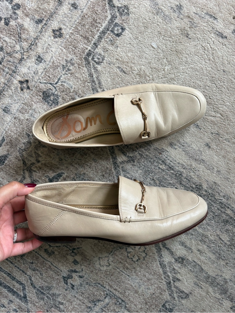 Sam Edelman loraine bit leather loafers size 8 tan cream